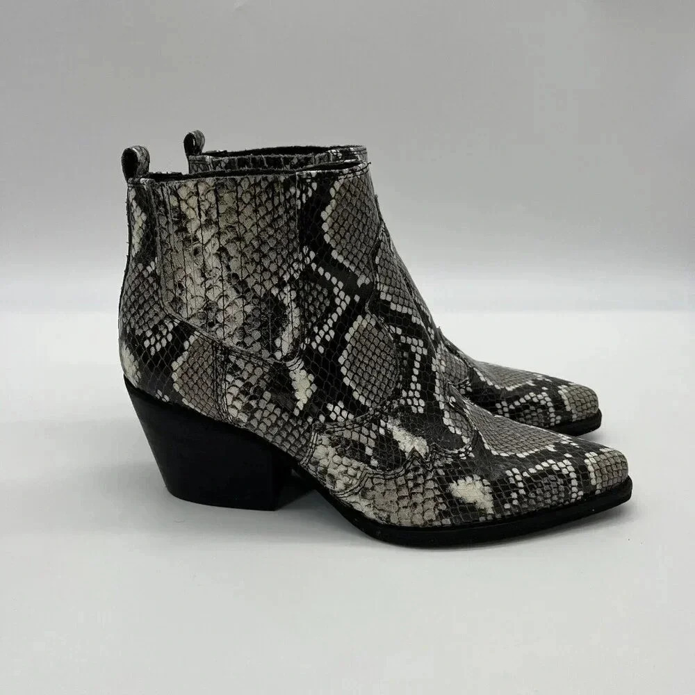 Sam Edelman Leather Snake Python Print Petty Ankl… - image 2